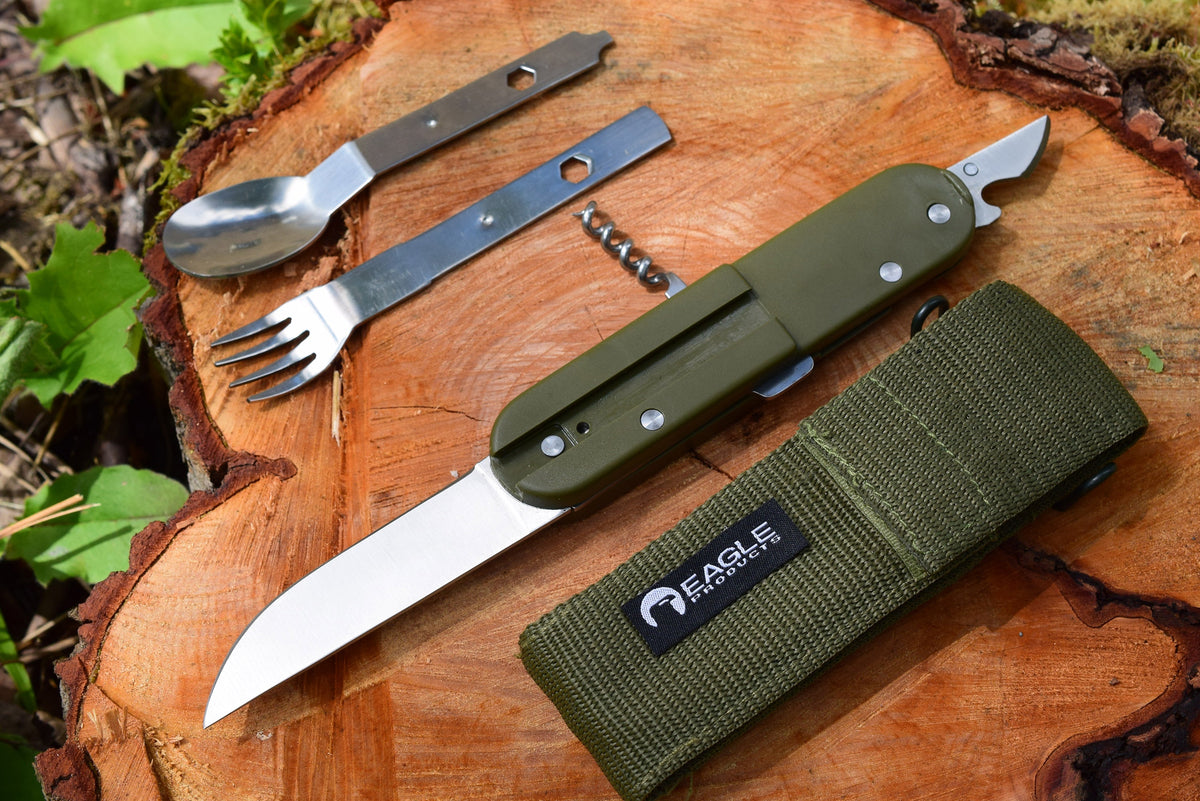 Kniv i ARMY-modell med gaffel og skje