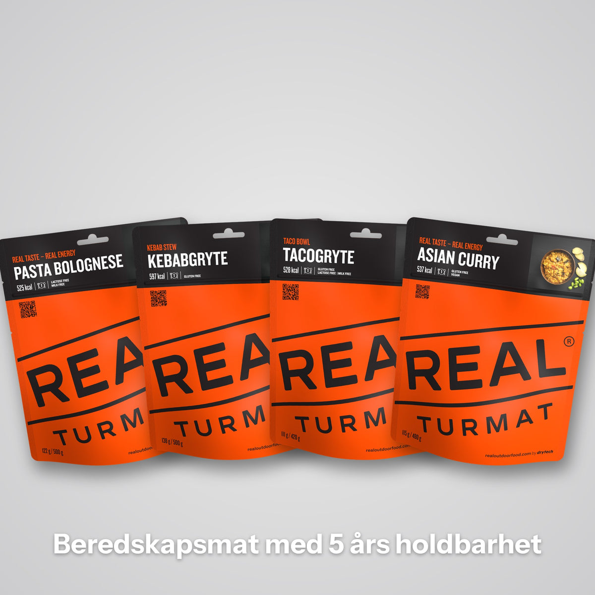 Beredskapsmat REAL Turmat med 5 års holdbarhet - Krisesikker