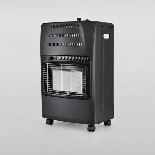 Svart gassovn Osean 4200W med hjul og keramisk varmeelement