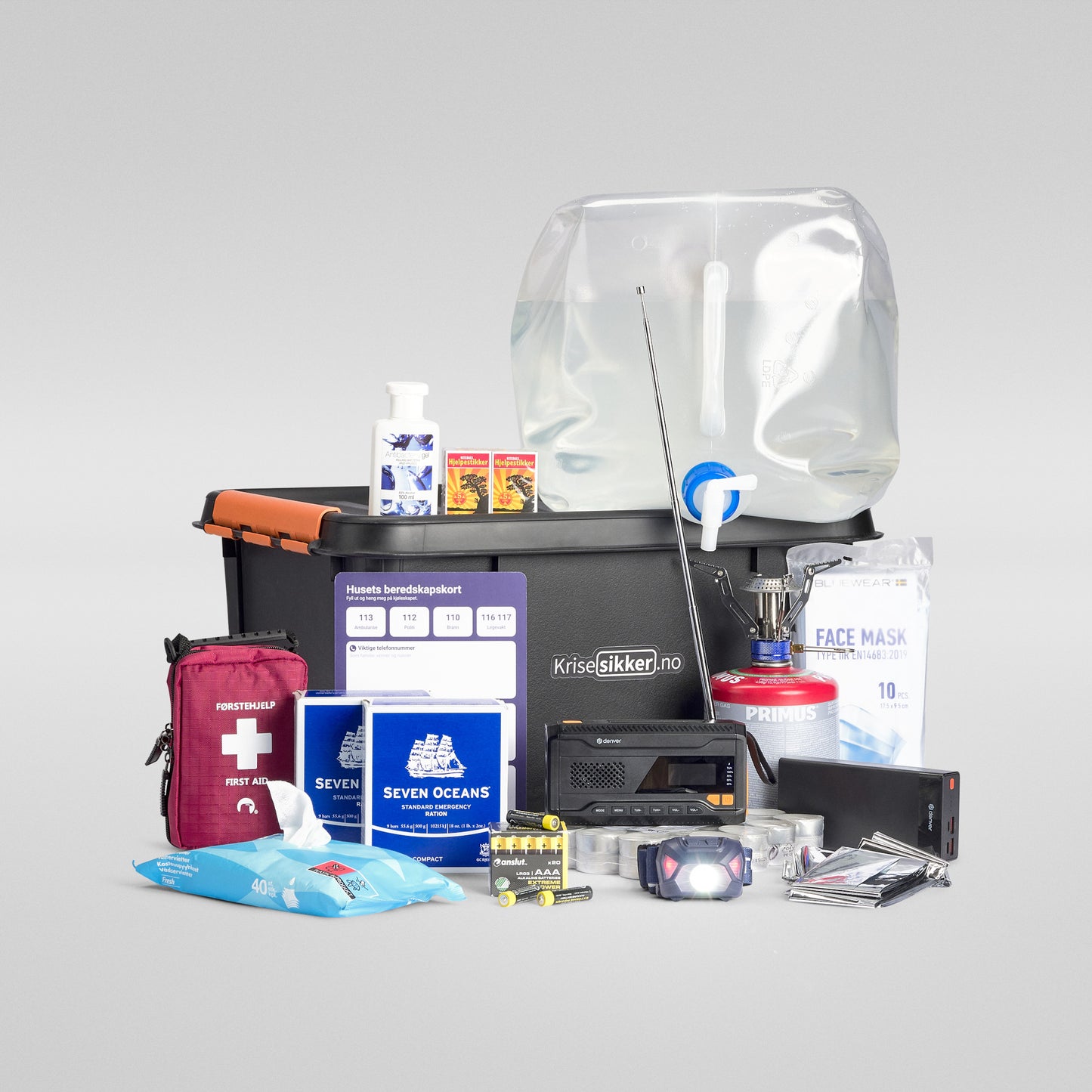 Komplett beredskapspakke (enkeltperson)